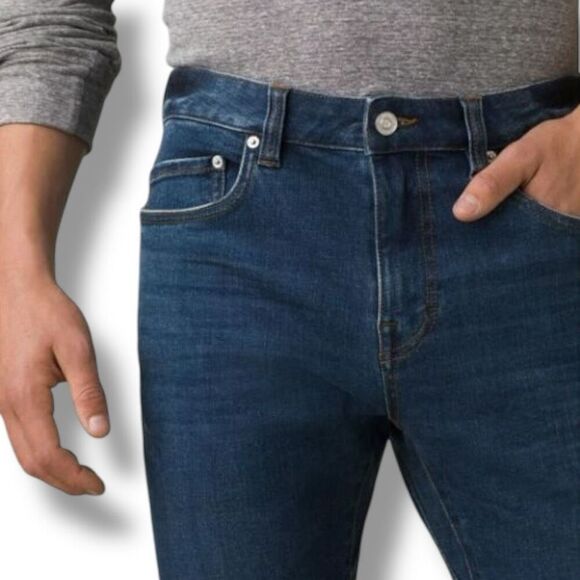 NWT - prAna Jeans Men's Size 28x32 Hillgard Slim Jean in Medium Ozone Wash - Picture 3 of 5